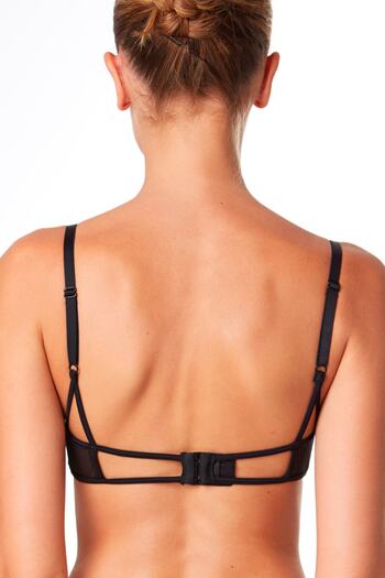 MİSS CLAİRE Women's Black Underwire Covered Cross Band Bra 11-881