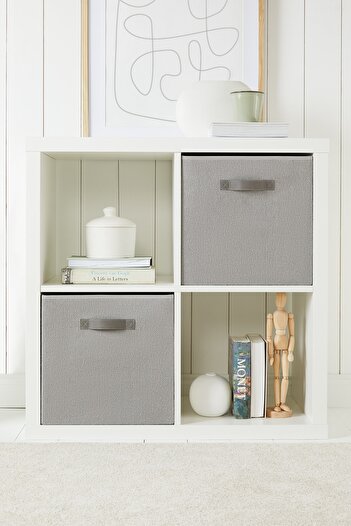Ocean Home Textile Gri Jüt Dolap İçi Çamaşır Çocuk Odası Oyuncak Düzenleyici Katlanır Saklama Kutusu Organizer 33x30x33