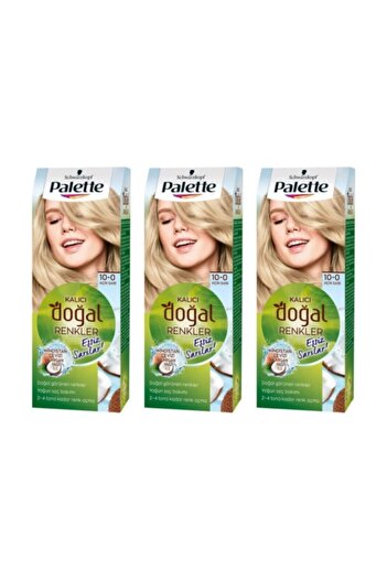 Palette Kalıcı Doğal Renkler Saç Boyası 10-0 Açık Sarı 3 Paket