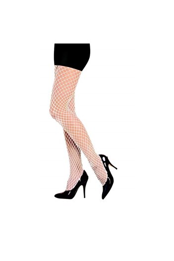 Daymod Women's White Pesca Fishnet Pantyhose
