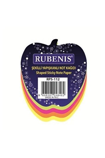 Rubenis Patterned Highlighter Sticky Note Paper Apple Theme 4 Colors Rps-112