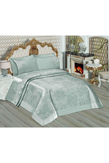 Çalışkan Çeyiz Evi Sultan Brocade Fabric Pique Set 6 Pieces - Double Cream 230x240 cm