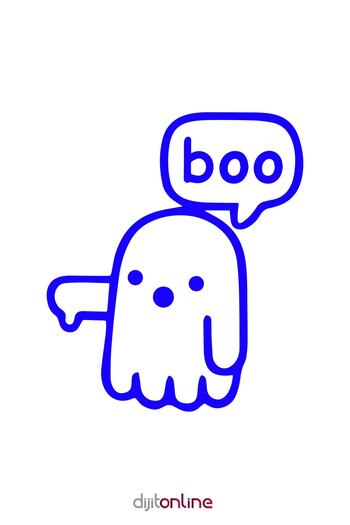 Dijitonline Autocolant Ghost Hayalet Boo Autocolant pentru Parbriz Autocolant Auto 20x23 Cm