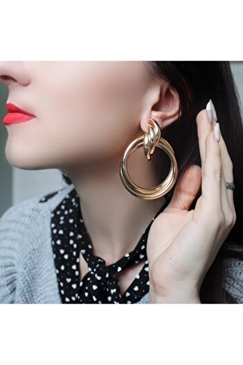 AstoriaSilver Women's Big Hoop Earrings Double Knot Design