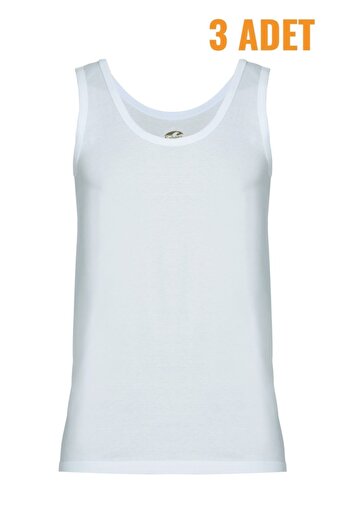 Şahin Men's 3-Pack 100% Cotton White Undershirt 10030