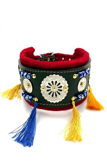 Tasma Market Dark Green Soft Textured Leather Kangal Malaklı Akbaş Dog Collar