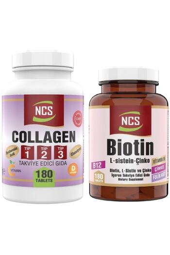 NCS Glutathione Biotin and Collagen Collagen - 1000 Mg, 180 Tablets, 2 Products in 1