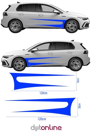 Dijitonline 2 bucăți autocolant bandă laterală-autocolant ușă laterală-autocolant mașină 120x30 cm