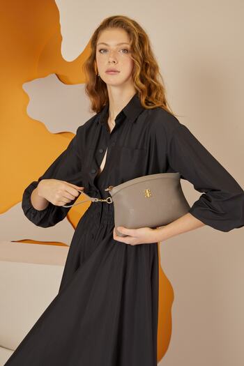 Pierre Cardin Print Gray Women's Portfolio & Clutch Bag 05PO22Y1547