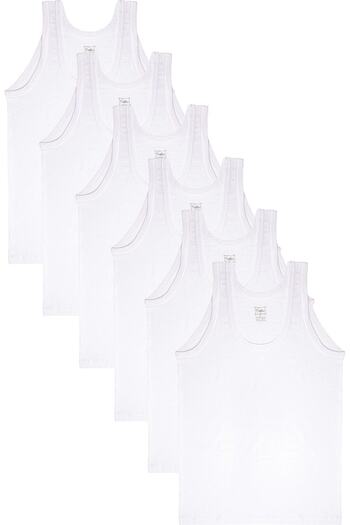Tutku 6-Piece Combed Cotton Classic White Men's Undershirt