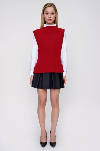 CHUBA Women's Side Tie Knitwear Sweater Red 22wk252