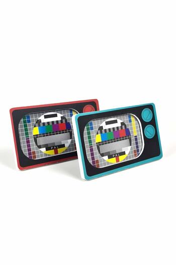 Binbirreyon Ramă Foto Nostalgică în formă de TV 2 Culori 15x10cm Albastru Mc011