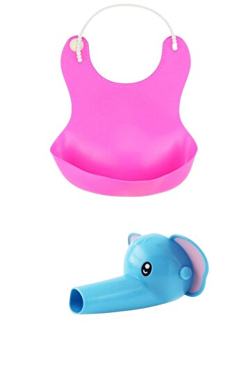 Buffer ® Spill Prevention Bendable Silicone Bib + Faucet Extender Head Apparatus for Kids