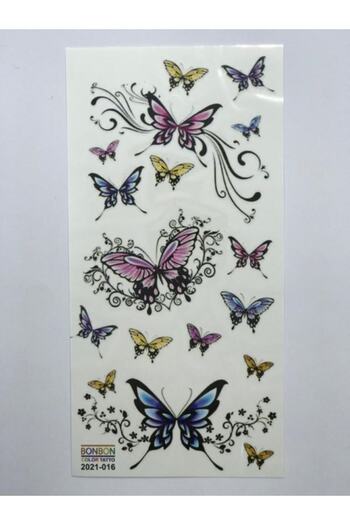 Mecit Tuhafiye Kelebekler Geçici Dövme 9x19 cm