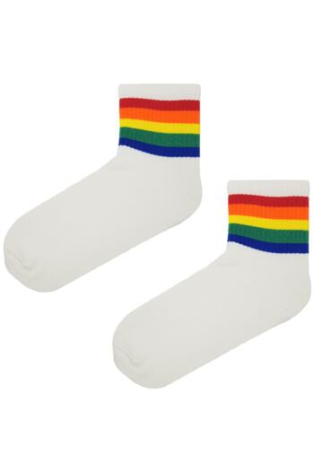 Esinti White Rainbow Themed Socks