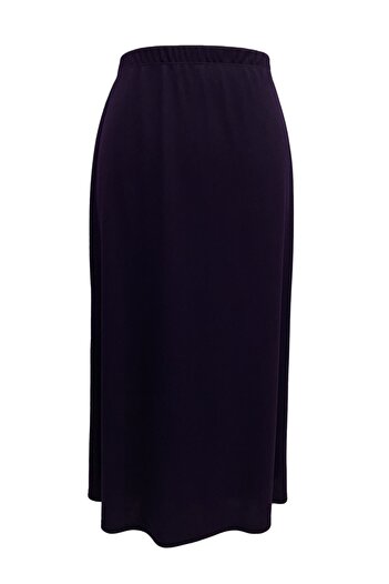 HESNA Plum Buğra Lined Bell Skirt