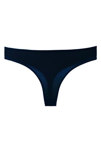 HNX Chiloți tanga de damă de bază din cauciuc inimă de bumbac bleumarin