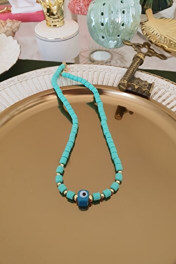 Trendy Butik Nazar Detaylı Fimo Hamurlu Kolye