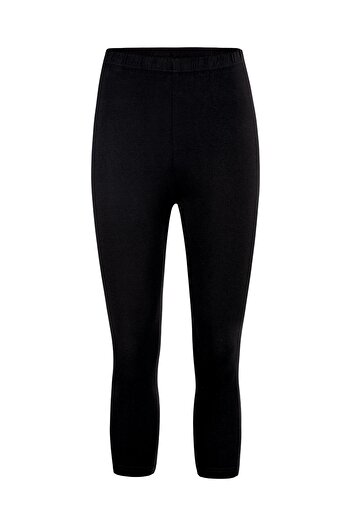 Şahin Women's Knee Length Black Lycra Tights