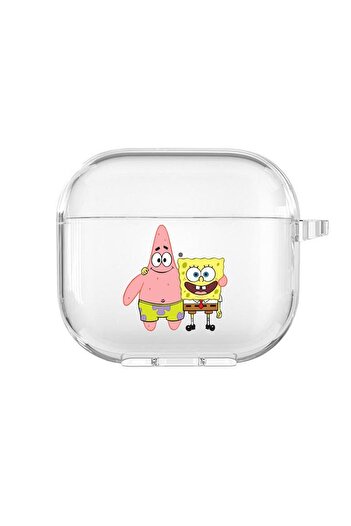 mooodcase 3. Generation Compatible Spongebob and Patrick Patterned Premium Silicone Transparent Case