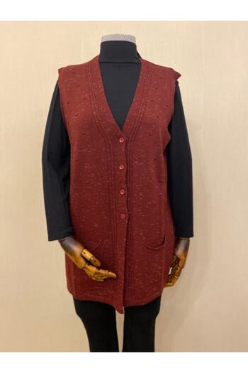 TEK Knitwear Mother Vest / Claret Red