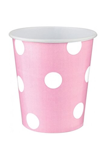 Roll-Up Pembe Puantiyeli Karton Bardak