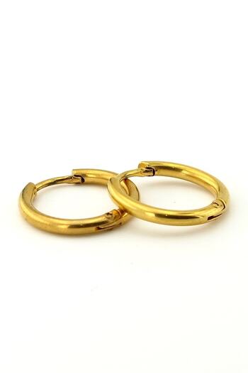 Solfera Yellow Color 16mm Thin Hoop Steel Unisex Earrings E760