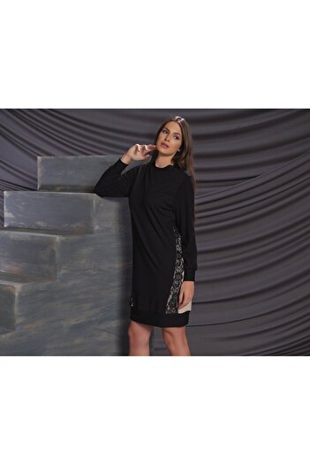 GİZZEY Women's Black Dress Nightgown