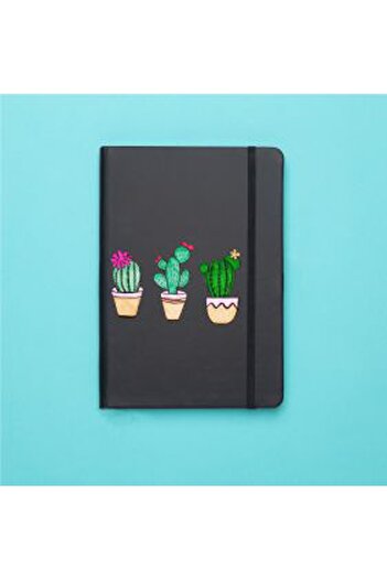 mooodcase Caiet termic negru cu model cactusi