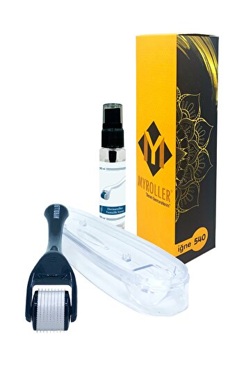 Myroller Dermaroller 0.25mm + Disinfectant Gift Titanium 540 Needle Hair Skin Eye Face Body Derma Roller