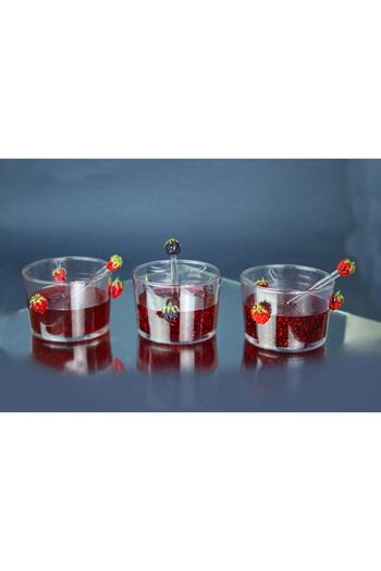 ADAMODART 3-Piece Jam Bowl with Strawberry & Blackberry & Raspberry Figures