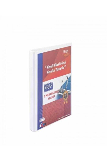 KRAF D Mechanism Folder 3cm 2 Rings 1032 White