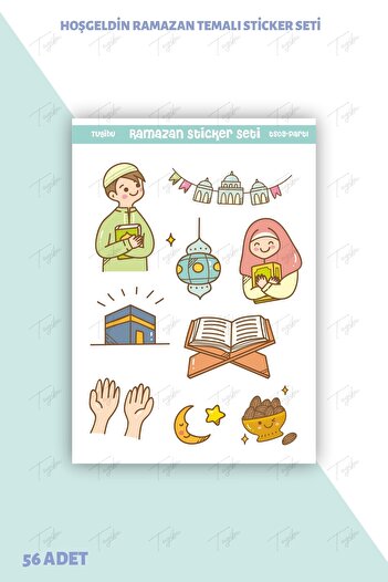 TUGİBU Welcome Ramadan Sticker Set - Ramadan Fasting Label for Kids