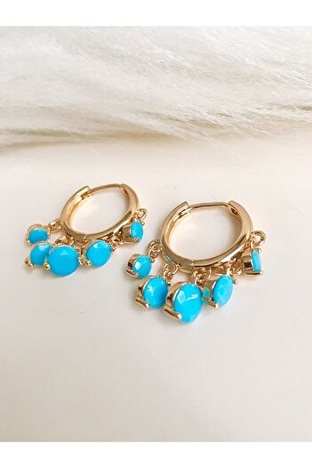DS DİAMONDSHOP Earrings Shakira Model Blue Stone Shkr-202252