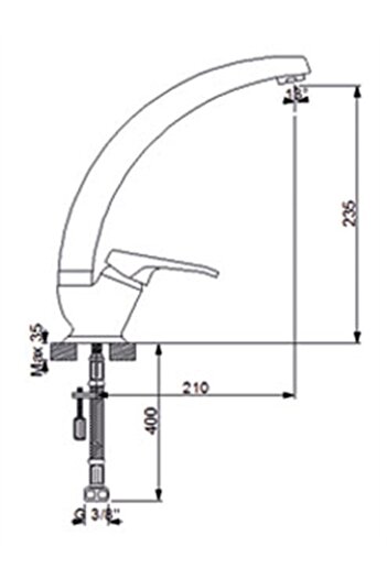 Newarc Smart Lux Long Pipe Sink Mixer 142721u
