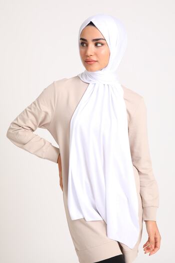LadyColor Lycra Combed Shawl White