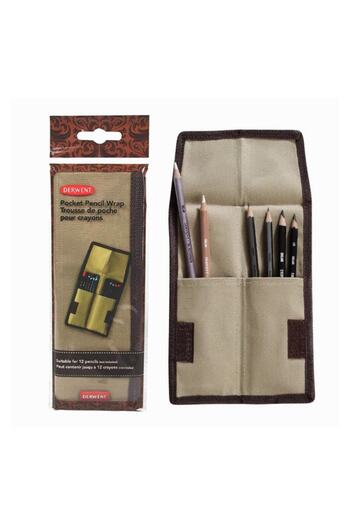 Derwent Pocket Pencil Wrap Canvas Fabric Pencil Bag