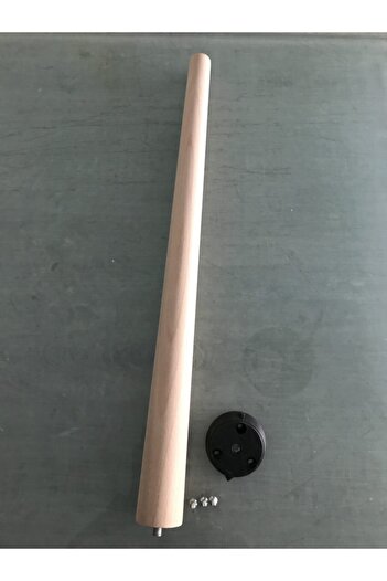 damila 50cm Ahşap Konik Zigon Sehpa Ayağı Ve Plastik Aparatı 1 Adet Üst Çapı 4.cm Alt Çapı 2.5cm