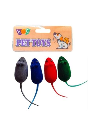 Pettoys Pet Toys Singing Mouse Cat Toy 4-Piece Multicolored