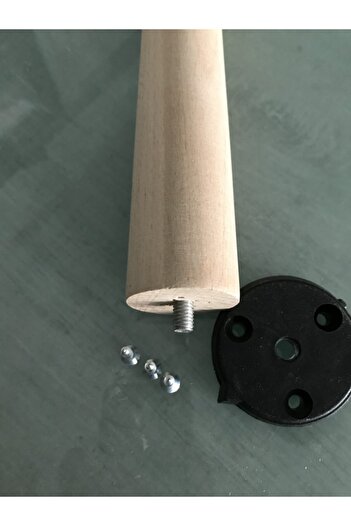 damila 50cm Ahşap Konik Zigon Sehpa Ayağı Ve Plastik Aparatı 1 Adet Üst Çapı 4.cm Alt Çapı 2.5cm