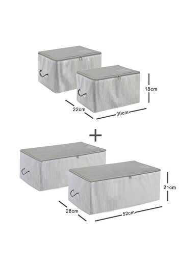 Ocean Home Textile 4'lü Stuff&things Gri Baza Altı Kazak Pike Battaniye Hurcu