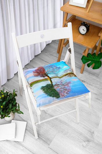 Realhomes Landscape Pattern Digital Printed Pouf Chair Cushion