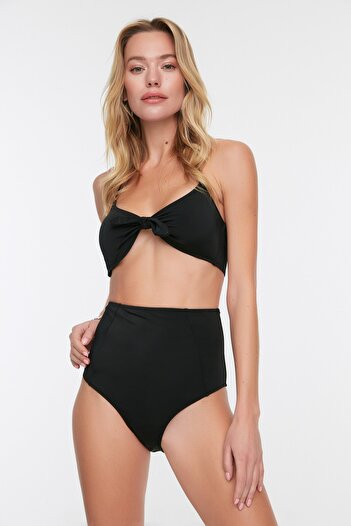 Trendyol Collection Μαύρο ψηλόμεσο μπικίνι με πυρήνα TBESS21BA0070