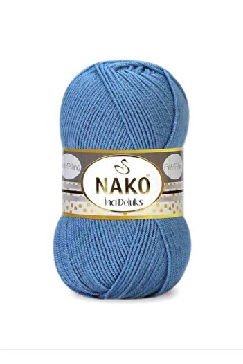 NAKO (5 τεμάχια) Περλ Νήματα Deluxe 3920 Μπλε Πλεκτό στο χέρι Νήματα για Ζακέτα Πουλόβερ Μπλούζα