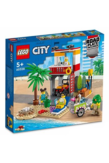 LEGO Plaj Cankurtaran Merkezi 60328 - 4 Minifigür Ile Yengeç Ve Kaplumbağa Figürleri (211 Parça)