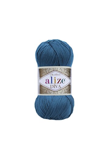 Alize 5 τμχ Diva Mercerized σχοινί για καλοκαιρινό μπικίνι μπουστάκι Μπλούζα σχοινί πλεξίματος 646 Mikanos Blue