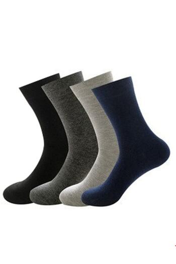 Hasyün Men's Winter Seamless Thick Wool Socks 6-Piece Black