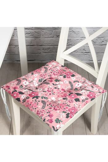 Realhomes Flower Themed Digital Printed Pouf Chair Cushion