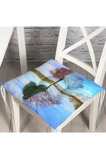 Realhomes Landscape Pattern Digital Printed Pouf Chair Cushion