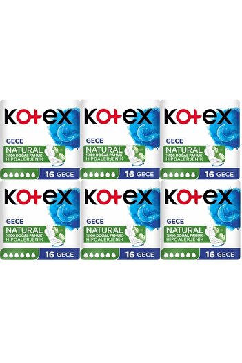 Kotex Natural Super Economic 16 Pieces Night 6 Pieces